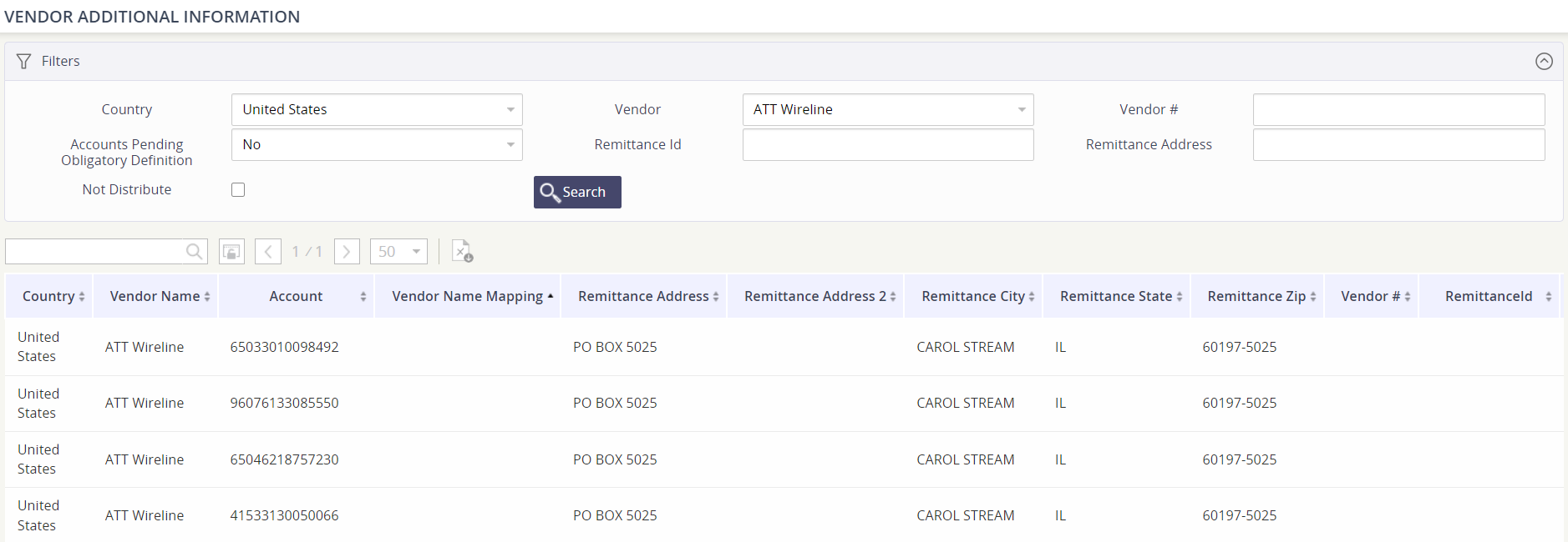 Vendor Additional Information